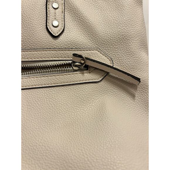 Jones New York White Leather Purse Bone Off White Ivory Leather Pockets Zipper - Picture 4 of 13